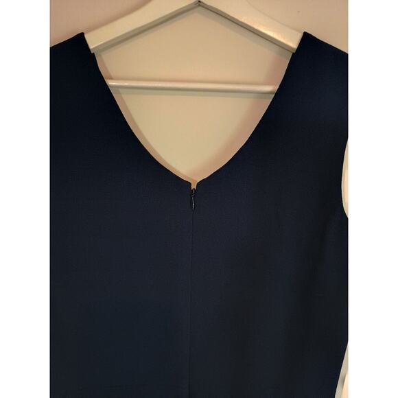 Dress the Population Gown Women Medium Blue Sandra Stretch Crepe Mermaid V Neck - Picture 9 of 12